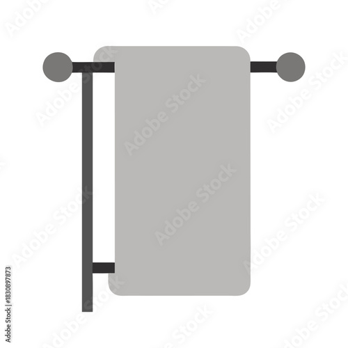 Minimalist Towel Rail With Single White Towel
