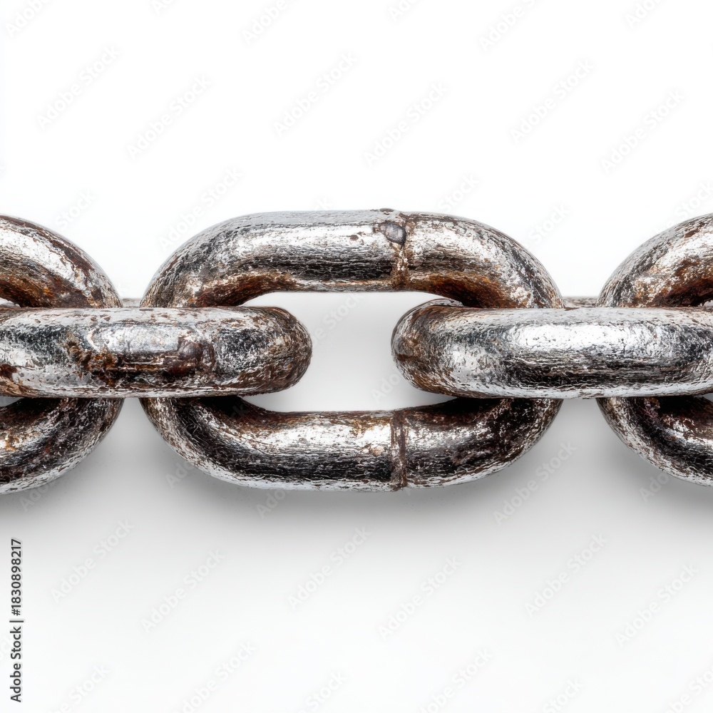 Fototapeta premium Heavy duty metal chain links close up
