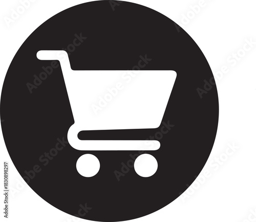 Shopping cart icon. Internet shop buy symbol. Shop symbol in black. Trolley icon. Stock vector illustration.