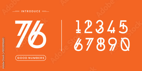 Line custom beautiful elegant numerals. Vintage and old school retro typographic. Vector Illustration numbers.