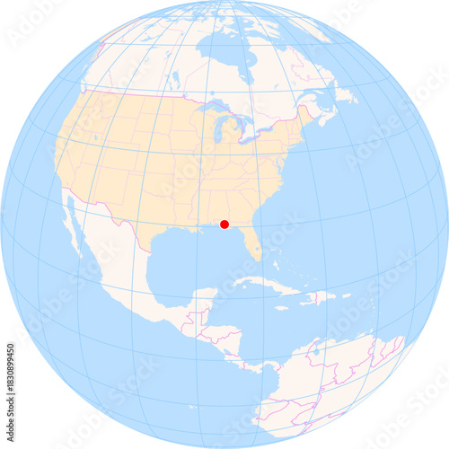 Location Map of Northwest Florida Beaches Int. Airport (Panama City, Florida, United States). IATA-code: ECP. No labels at all.
