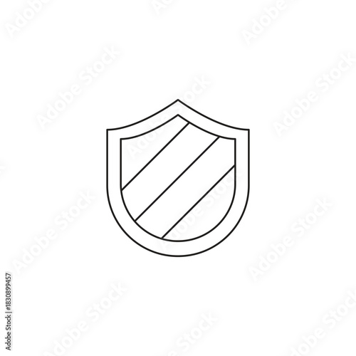 Shield icon. Shield with check mark symbol isolated on white background,