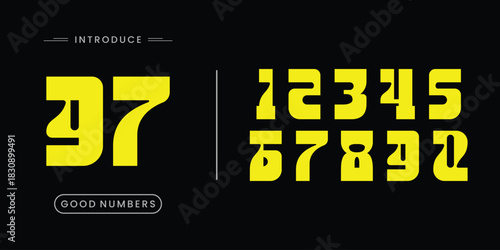 Custome numbers vector simple geometry shapes' numerals. font alphabet vector illustrations.