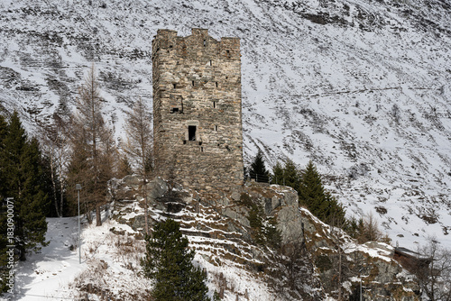 Turm von Hospental, Urserental, Kanton Uri, Schweiz