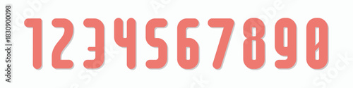 Number font. Font of numbers in classical style with contemporary geometric design. Beautiful elegant numerals. Vintage and old school retro typographic. Vector Illustration	