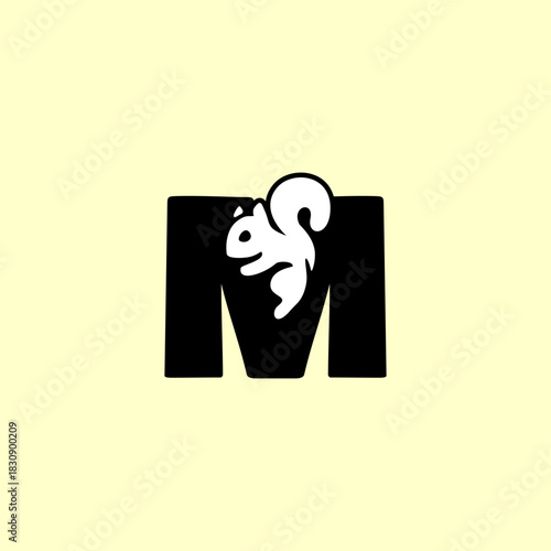A playful squirrel letter logo featuring a forest animal merged with an alphabet shape, designed with clean lines, modern style, and strong branding appeal for versatile creative use.