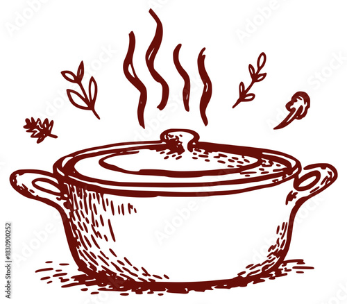 Rustic steaming pot