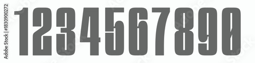 Number font. Font of numbers in classical style with contemporary geometric design. Beautiful elegant numerals. Vintage and old school retro typographic. Vector Illustration	