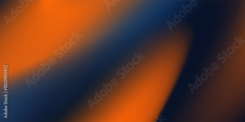 Abstract dark blue orange wavy gradient background with grainy design art good nice soft
