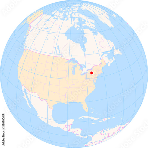 Location Map of Elmira - Corning Regional Airport (Elmira, New York, United States). IATA-code: ELM. No labels at all.