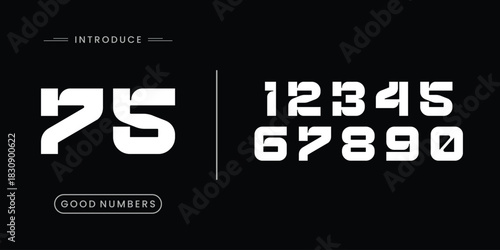 Custome numbers vector simple geometry shapes' numerals. font alphabet vector illustrations.