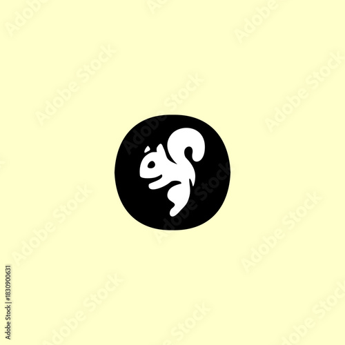 A playful squirrel letter logo featuring a forest animal merged with an alphabet shape, designed with clean lines, modern style, and strong branding appeal for versatile creative use.