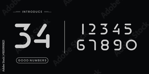 Modern alphabet with numbers. Simple square letters of rough shapes.Ultra bold font in modern brutal style.