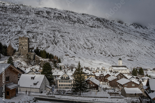 Turm von Hospental, Urserental, Kanton Uri, Schweiz