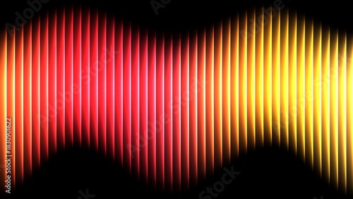 Vibrant abstract sound wave pattern with red and yellow gradient
