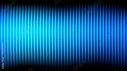 Abstract neon blue vertical light streaks background