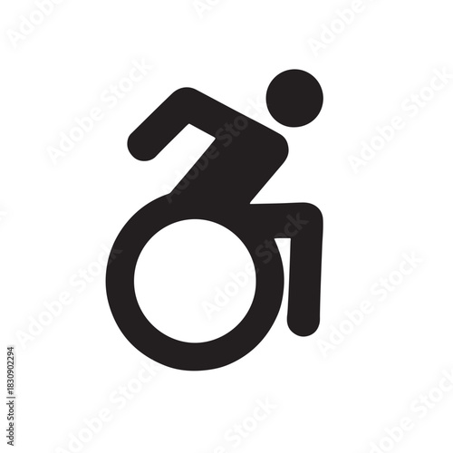 Wheelchair Athlete Icon Adaptive Sports Disability Sports Vector