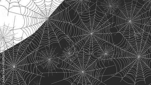 Halloween Spooky Spiderweb Background Design with Web Patterns and Dark Atmosphere