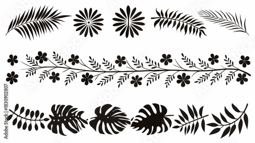 Beautiful botanical designs for elegant stationery, wedding invitations, and modern branding projects, evoking nature's simple beauty with trendy floral elements