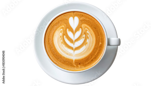 Cup of cappuccino isolated on a transparent background.