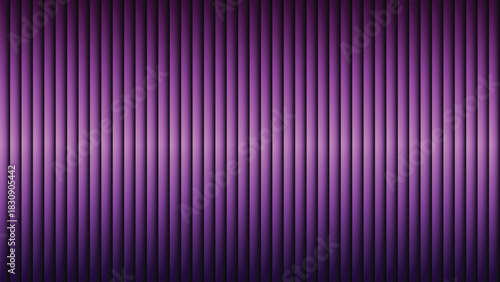 Dramatic Dark Purple Abstract Background with Deep Vertical Corrugated Ribbed Texture, Featuring a Central Horizontal Glowing Light Effect, Ideal for High-End Luxury or Cyberpunk Design