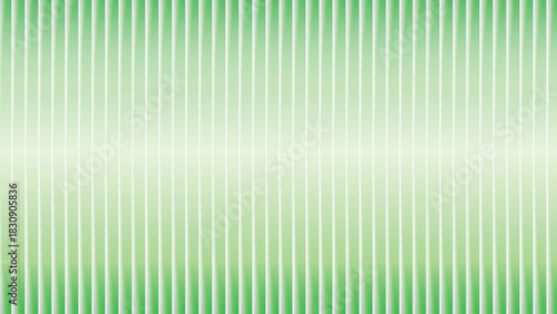 Fresh Symmetrical Abstract Background with Vertical Corrugated Ribbed Texture, Featuring a Smooth Gradient from Bright Green Edges to a Central Bright White Glow