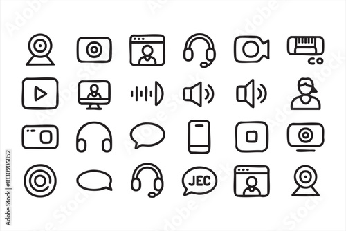 Online communication line graphics for conference software and digital layouts