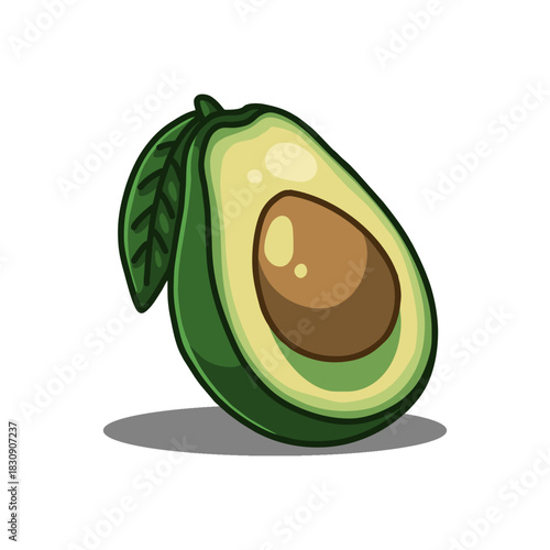 Hand-drawn avocado vector with whole and sliced fruit. Perfect for restaurant branding, food packaging, menus, and healthy-food design assets with a fresh, creamy, delicious look.