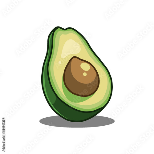 Hand-drawn avocado vector with whole and sliced fruit. Perfect for restaurant branding, food packaging, menus, and healthy-food design assets with a fresh, creamy, delicious look.