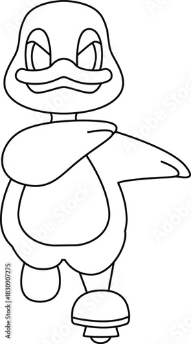 Duck Inline skating Inline skates Sports Animal Vector Graphic Art Illustration
