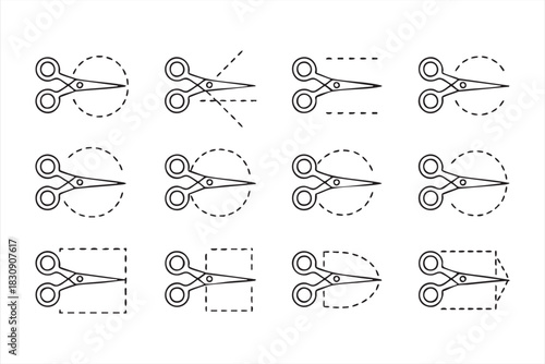 Discount outline icon set for marketing dashboards and coupon generators