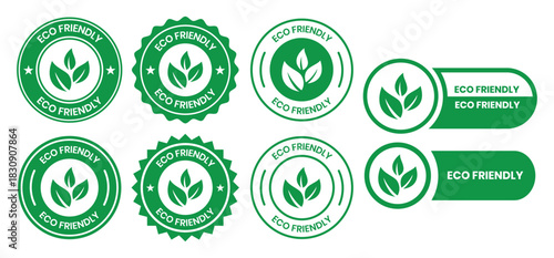 Set of eco friendly icons. Ecologic food stamps. Organic natural food labels. eco friendly logo, label, sign, badge, symbol, banner, line, flat vector, isolated illustration.