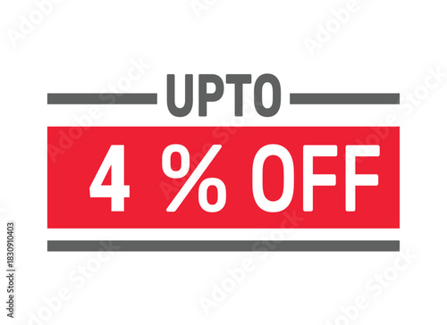 Up to 4% Off sale offer text design icon vector illustration
