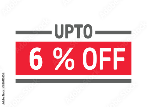Up to 6% Off sale offer text design icon vector illustration
