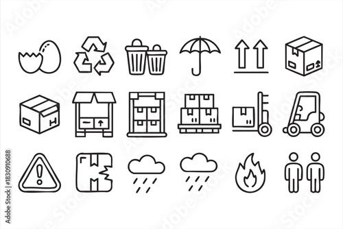 Delivery and Transport Symbols for Supply Chain Labeling and Box Markings
