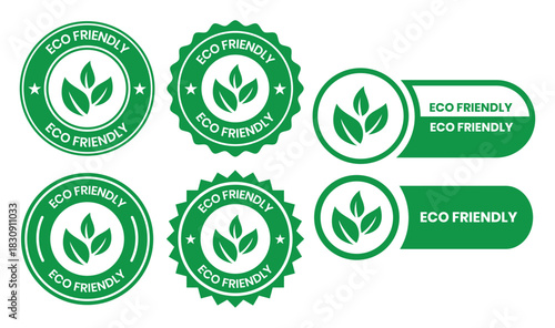 Set of eco friendly icons. Ecologic food stamps. Organic natural food labels. eco friendly logo, label, sign, badge, symbol, banner, line, flat vector, isolated illustration.