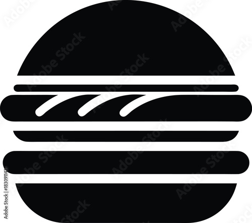 Minimalist black hamburger menu icon with three clean horizontal lines