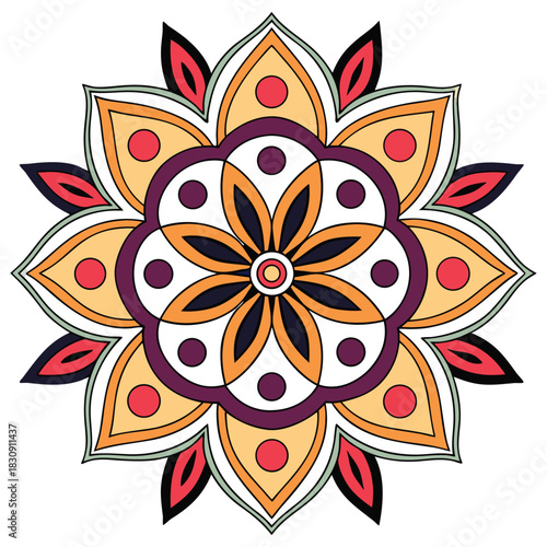 Spiritual Yoga Lotus Flower Mandala Icon 