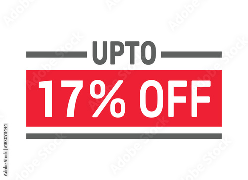 Up to 17% Off sale offer text design icon vector illustration