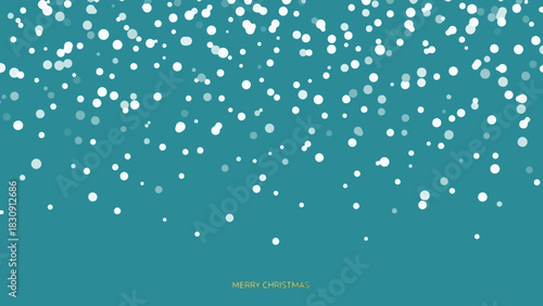 Snowfall on Teal Backdrop Winter Holiday Season Sparkle