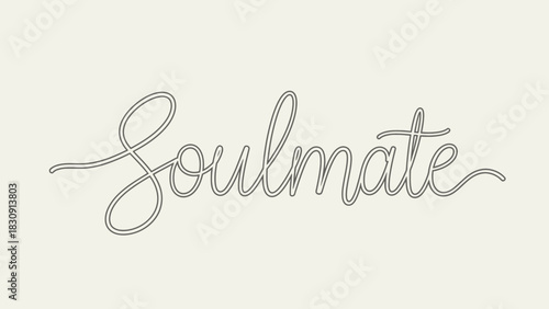 The word 'Soulmate' written in a delicate, flowing, rope-style script against a plain off-white background.