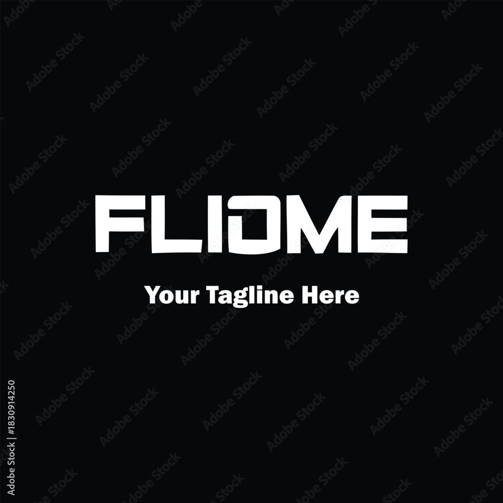Fototapeta premium Bold, monochromatic wordmark logo for FLIDME