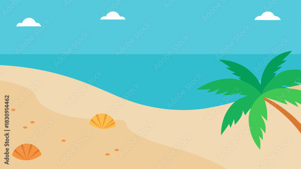Obraz premium Sunny Sandy Beach with Turquoise Water