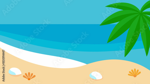 Sunny Sandy Beach with Turquoise Water