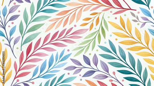 seamless floral pattern, Watercolor brush stroke pattern, artistic multicolor abstract, seamless