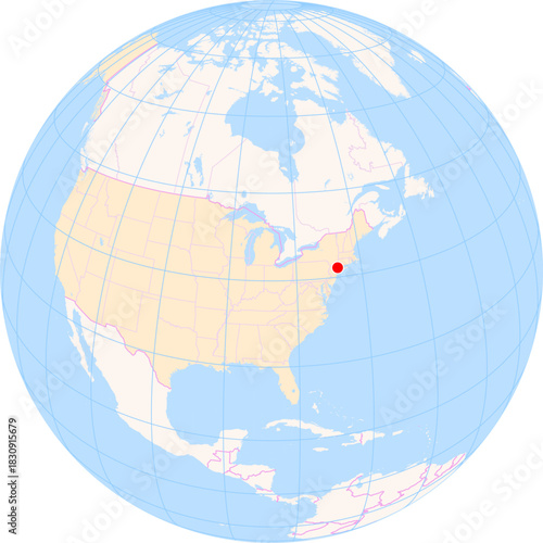 Location Map of Westchester County Airport (White Plains, New York, United States). IATA-code: HPN. No labels at all.