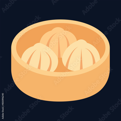 Dim Sum Illustration – Chinese Dumpling Flat Food Vector