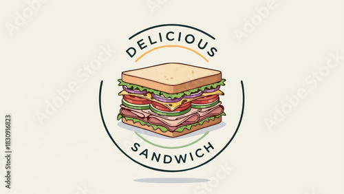 Delicious Sandwich Logo Vector Illustration for Restaurant Menu, Deli, or Fast Food Branding