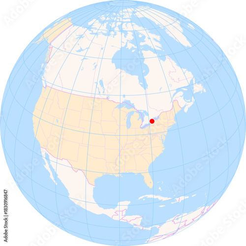 Location Map of Niagara Falls Int. Airport (Niagara Falls, New York, United States). IATA-code: IAG. No labels at all.