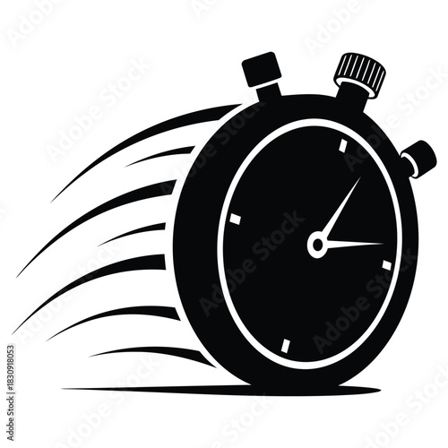 Fast Timing: Stopwatch Vector Illustration with Speed Effect for Competition and Precision